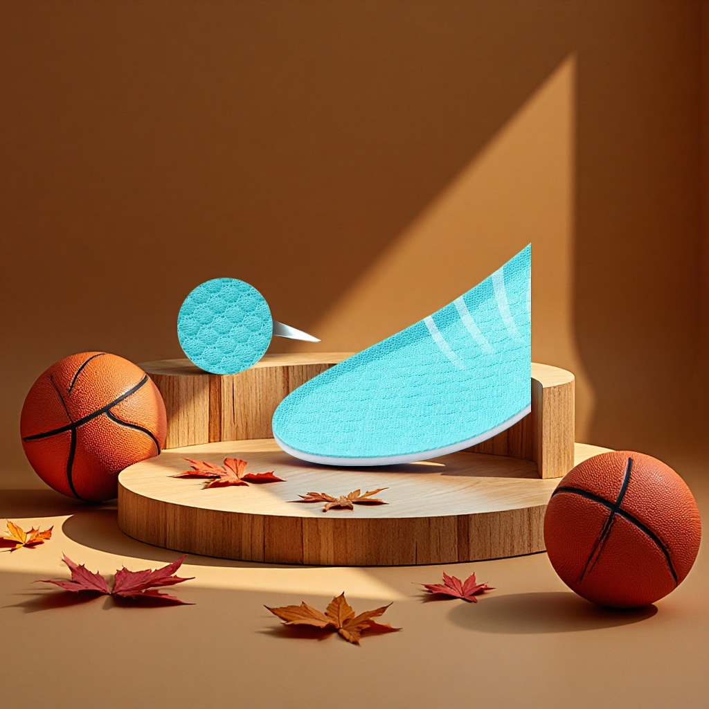 Plantilla deportiva amortiguador alta absorción de sudor plantilla de baloncesto cómoda soporte de arco de pie para una larga permanencia plantilla no cansada Specification image