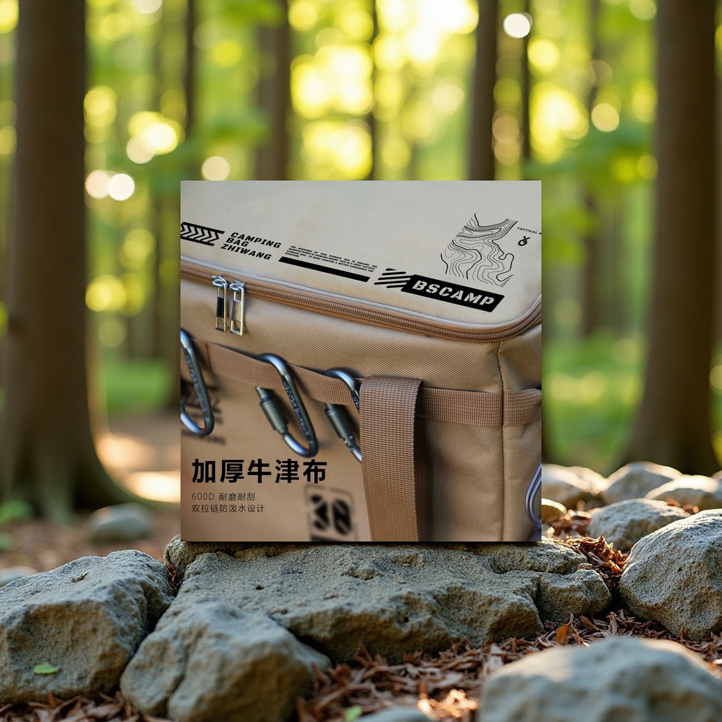 Multi-functional outdoor folding storage box, picnic and camping equipment storage bag, large-capacity kitchenware and tableware organization box, field tactical storage bag Specification image
