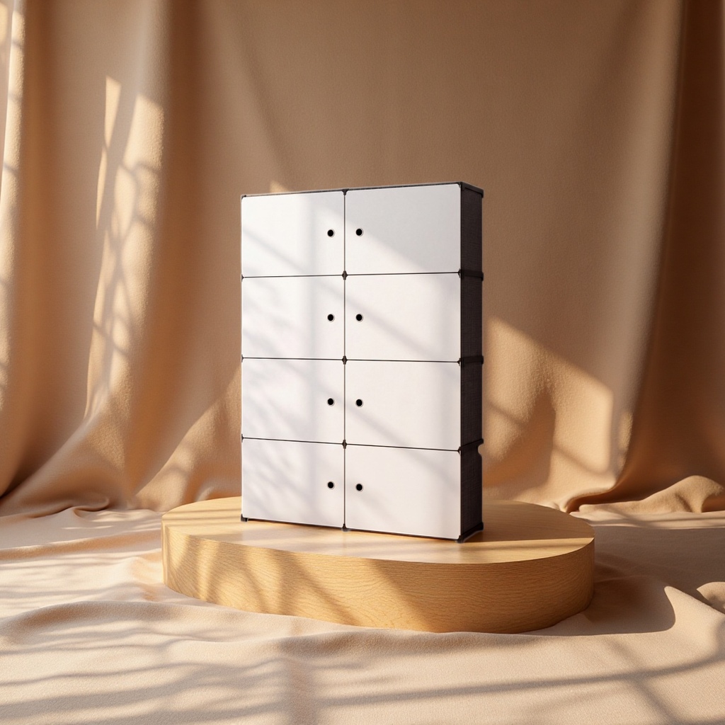 The new multi-compartment dust-proof storage cabinet and simple wardrobe are suitable for small-sized, thickened rental houses to store furniture details Picture
