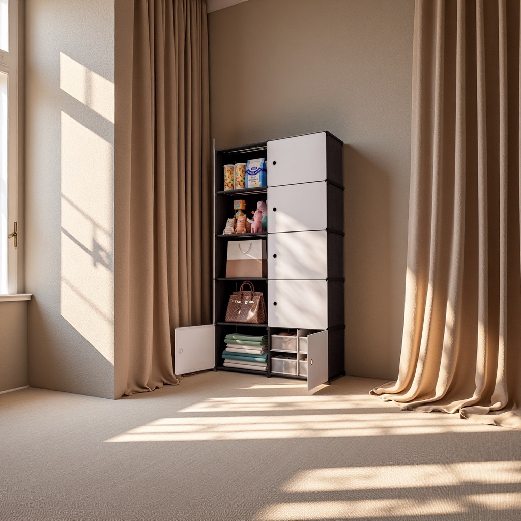 The new multi-compartment dust-proof storage cabinet and simple wardrobe are suitable for small-sized, thickened rental houses to store furniture Application Scenario