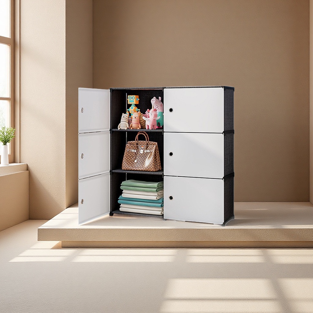 The new multi-compartment dust-proof storage cabinet and simple wardrobe are suitable for small-sized, thickened rental houses to store furniture Item Picture