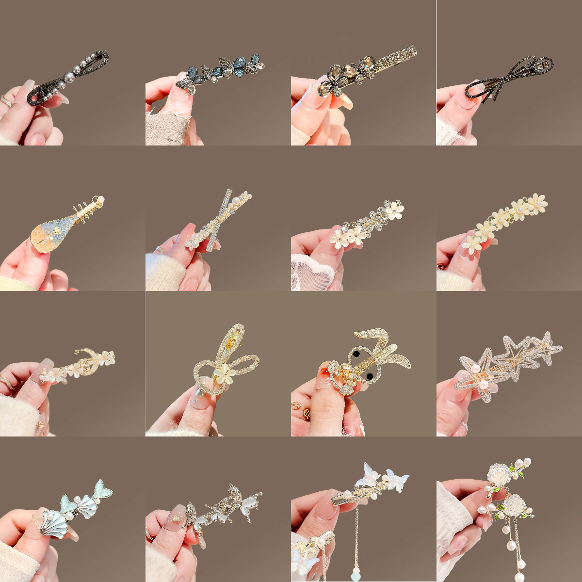 发夹高级感精致鸭嘴夹女刘海侧边夹发饰2025新款夹子琉璃花朵边