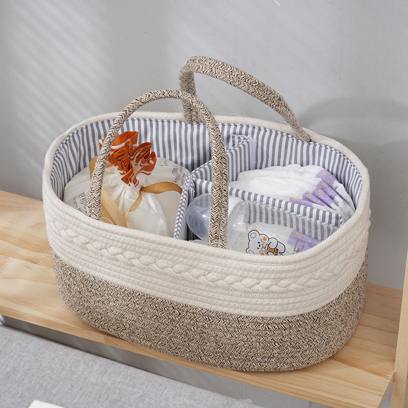 Baby bag storage baskets in various formats, portable storage baskets, and dedicated storage baskets for mother and baby bottles and diapers are produced by a manufacturer details Picture