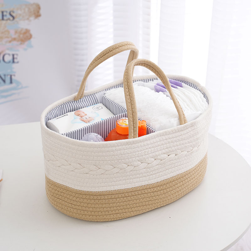 Baby bag storage baskets in various formats, portable storage baskets, and dedicated storage baskets for mother and baby bottles and diapers are produced by a manufacturer Specification image