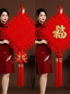 Chinese knot pendant, small hanging piece, large "Fu" character for living room, 2025 new style, high-end entrance hall, bright red entrance door decoration details Picture