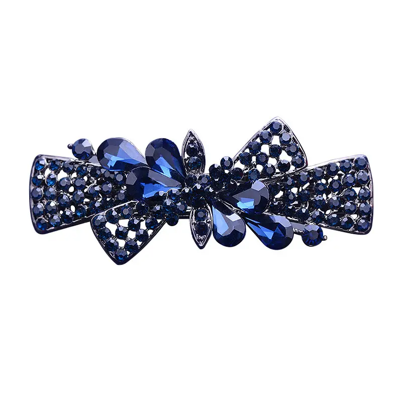 Korean large-sized hair accessories, water diamond top clips, adult women, simple anti-slip hair clips, horizontal clips, spring clips, headwear Item Picture
