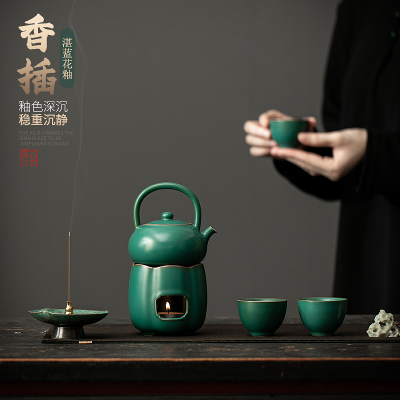 Chinese ceramic incense holder, incense tray, incense burner, incense burner, household indoor incense stand, handicrafts, gifts, religious items, sandalwood incense burner details Picture