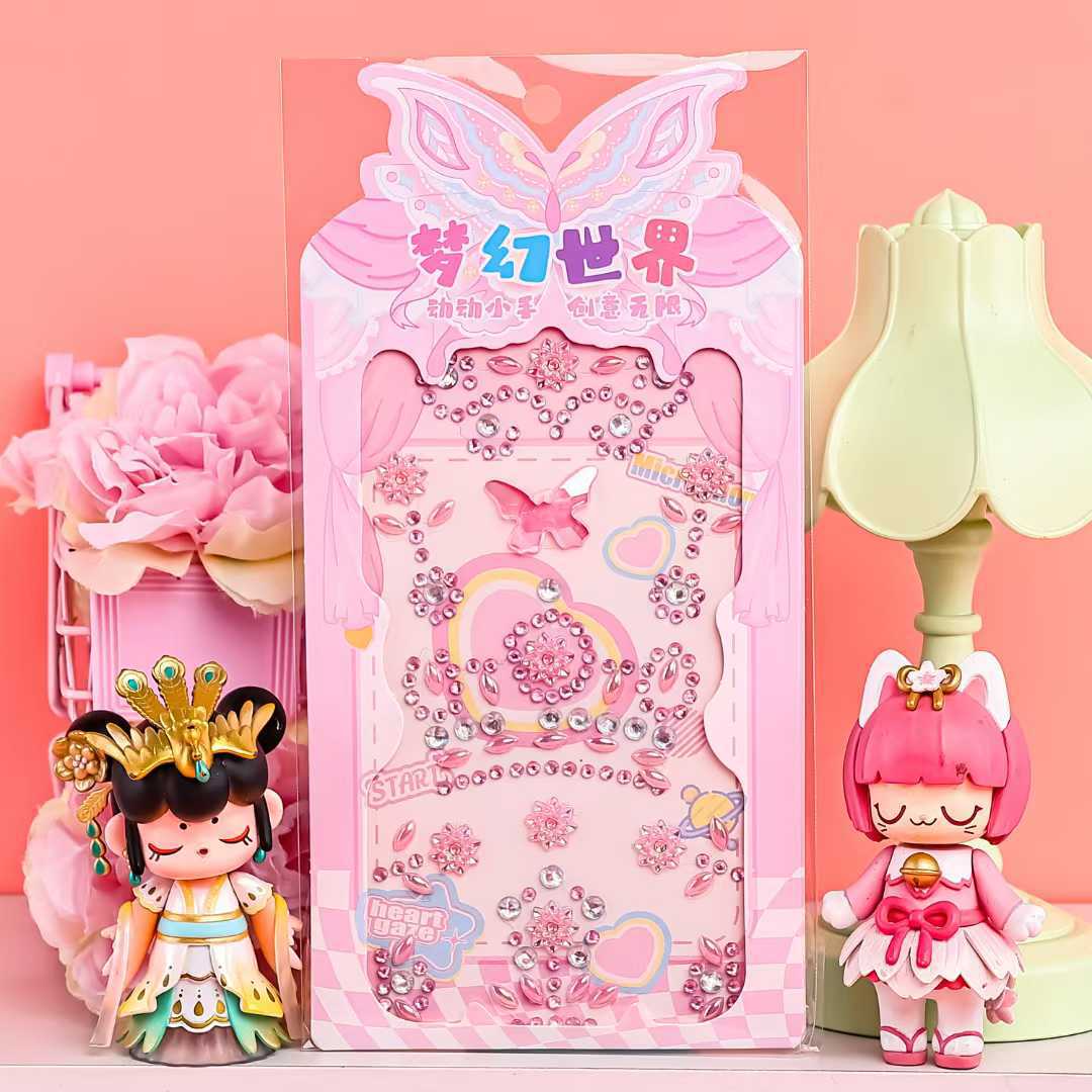 Resin water diamond stickers, children's flower-shaped mobile phone diamond stickers, home decoration decorative paintings, wall hangings, leather paintings, wholesale at two-price stores Specification image