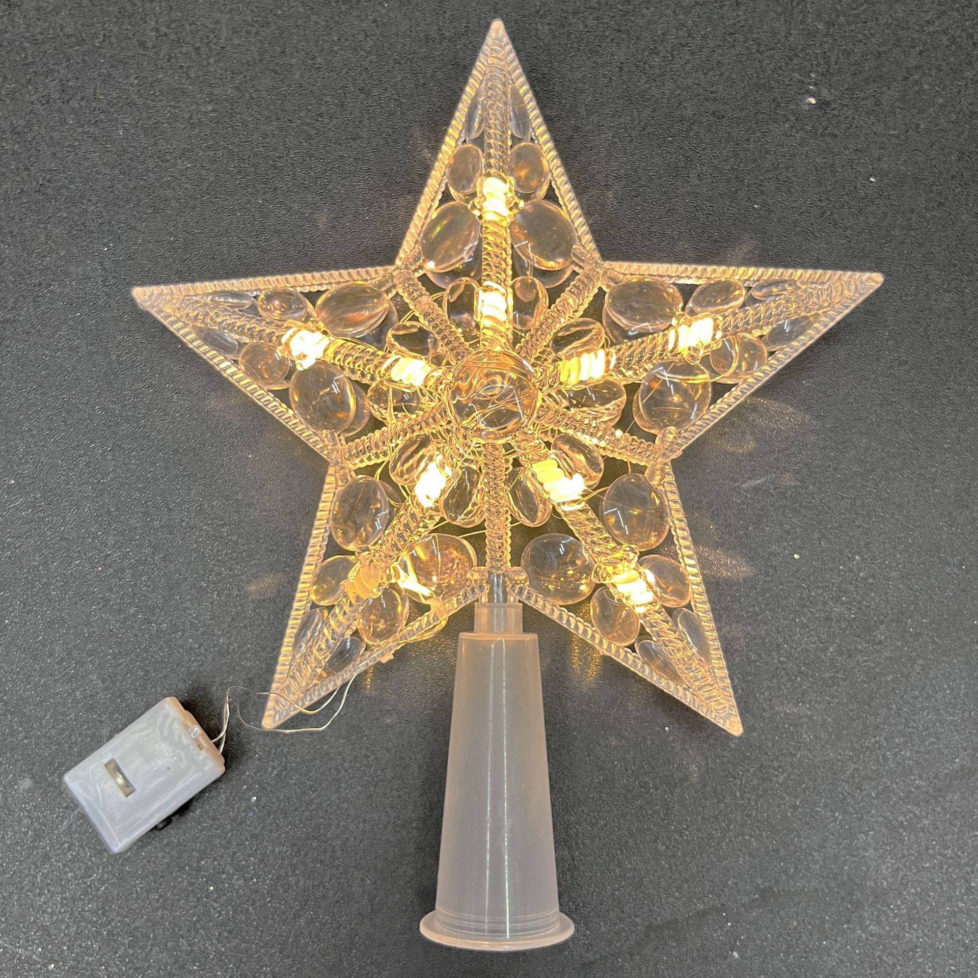 New Christmas illuminated five-pointed star tree top decoration transparent light creative wishing bottle gift, cross-border gift supplies details Picture