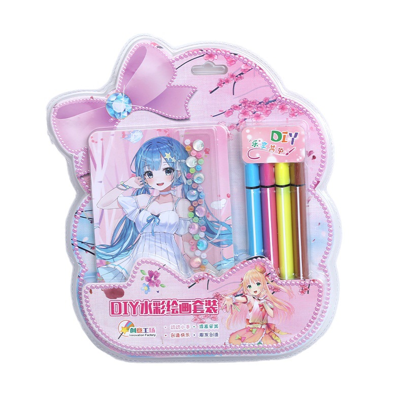 Children's creative dress-up toys, fashionable DIY watercolor painting sets, hands-on and brain-stimulating cultivation of trendy parent-child interaction Item Picture