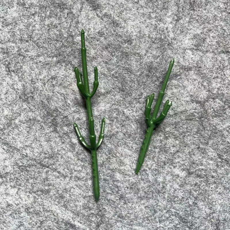仿真花草短款五叉枝盆栽植物配件工厂批发模型玩具动植物景观装饰