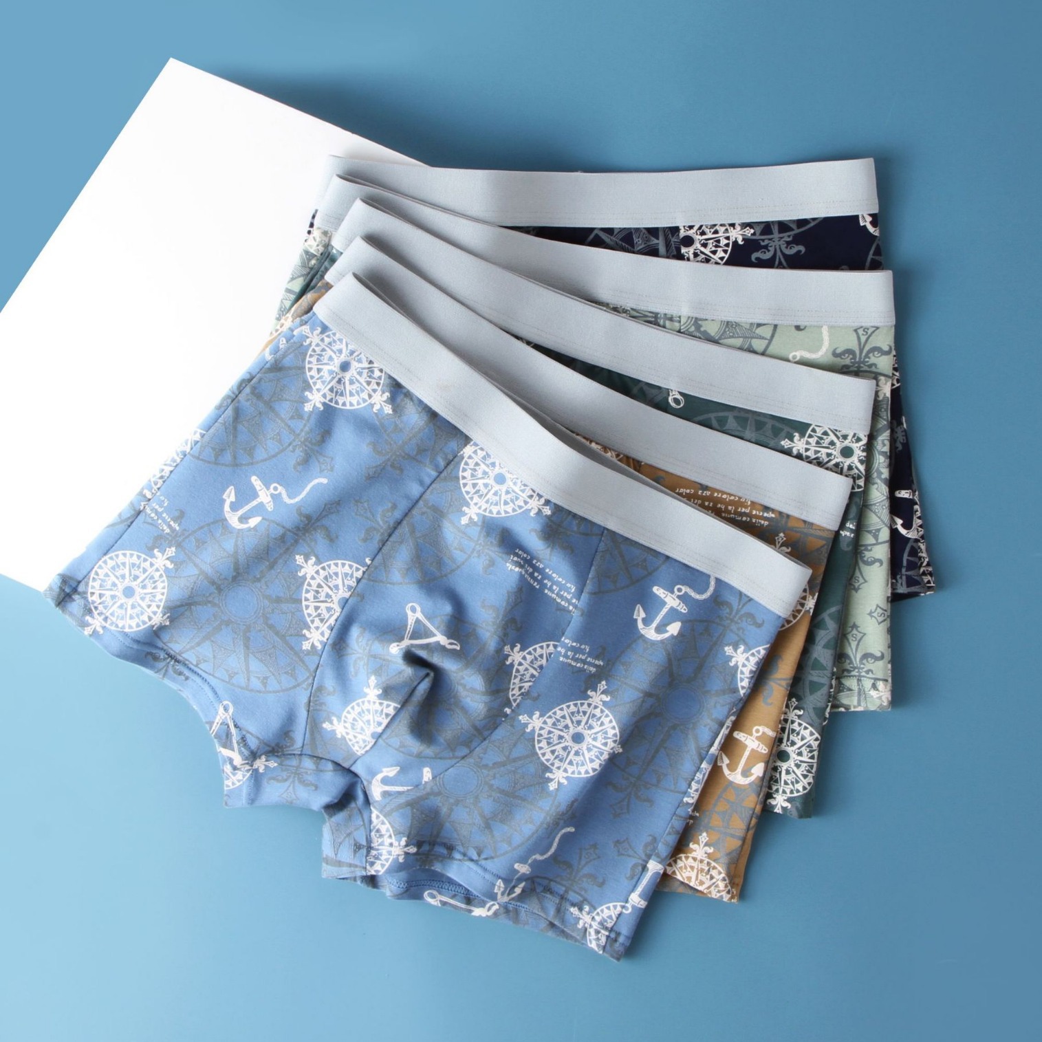 厂家批发男士纯棉印花平角内裤抑菌透气舒适底档潮男内衣男士内裤