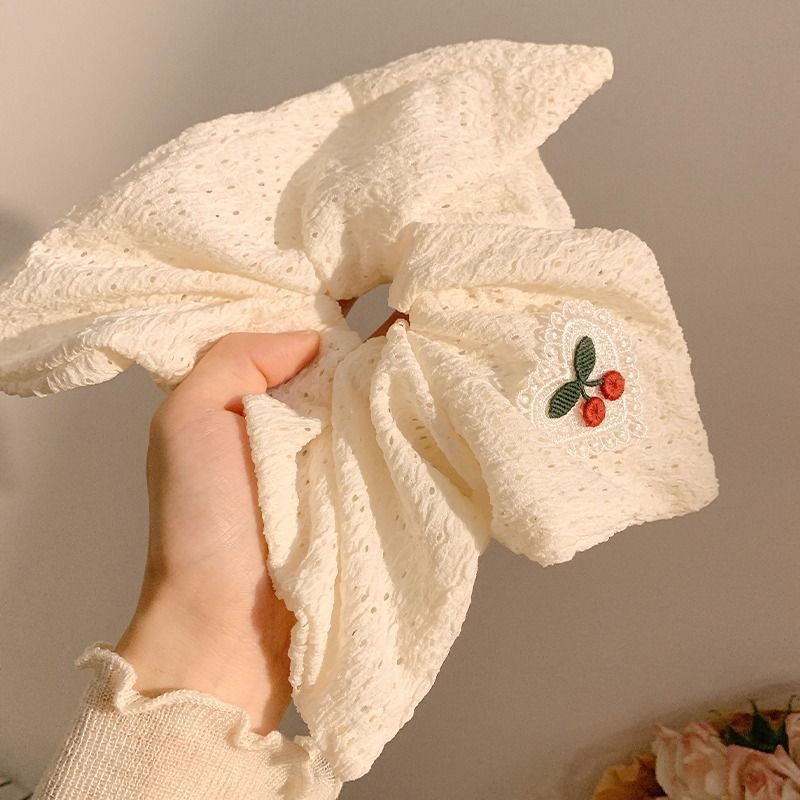 2025 Korean high-end style checkered square scarf, bow, large intestine hair band, hair tie, square hair tie, hair accessory details Picture