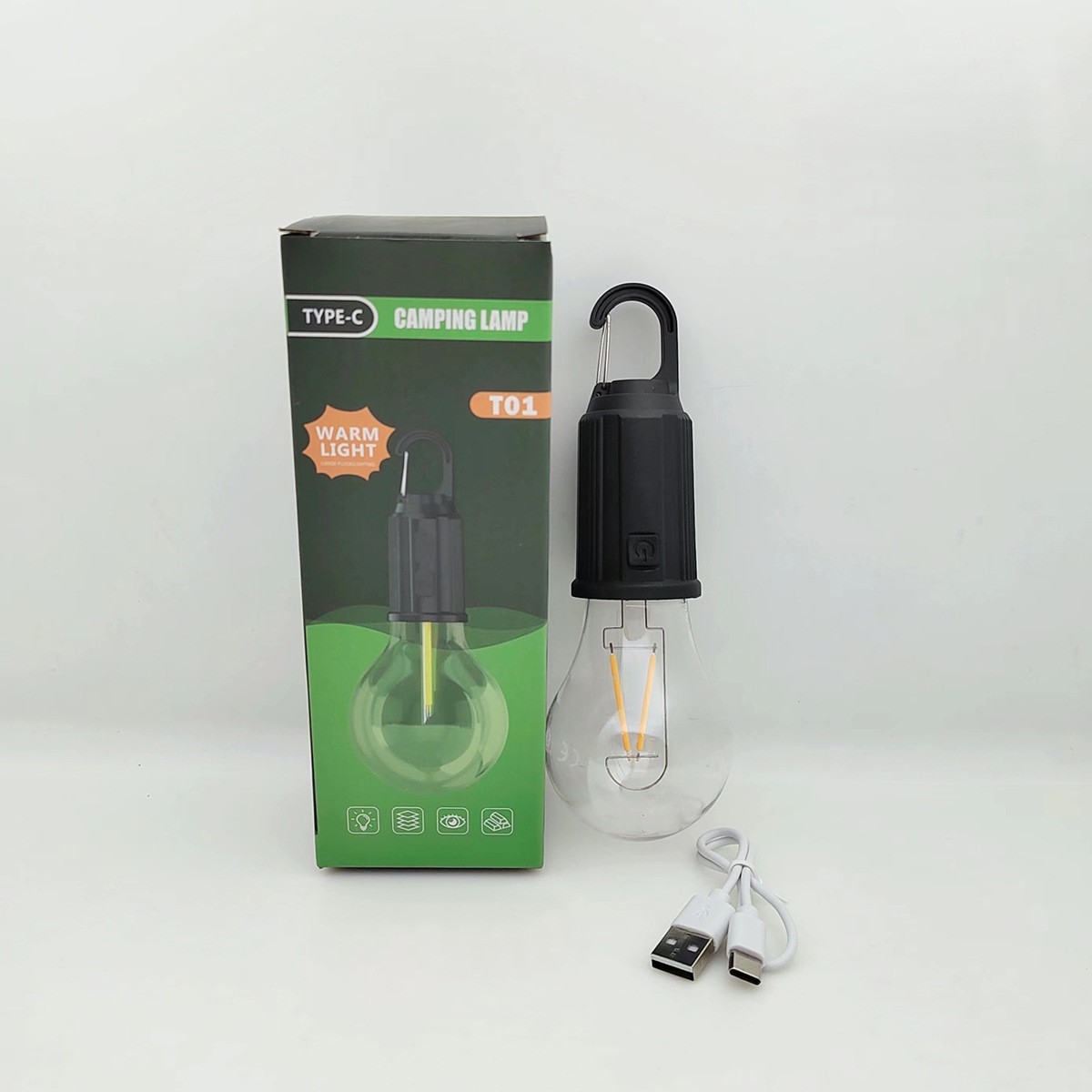 Mountain outdoor LED solar charging lamps, tungsten filament warm white light tents, night market camping lamps, sports camping supplies Specification image