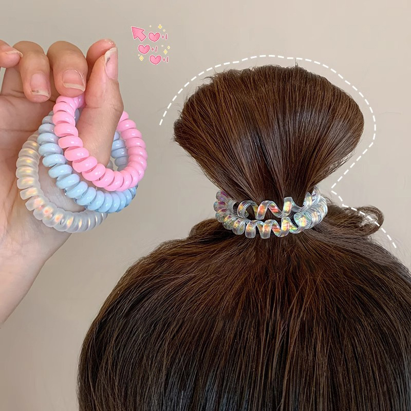 2025 New style seamless telephone line hair tie, women's hair band, hair tie rubber band, popular ponytail hair accessory, daily necessities storage bag, dust-proof storage bag details Picture
