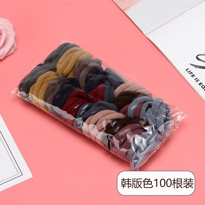 Wholesale of 100 Korean-style high-elasticity seamless towel band hair ties, colorful headwear and simple hair band accessories details Picture