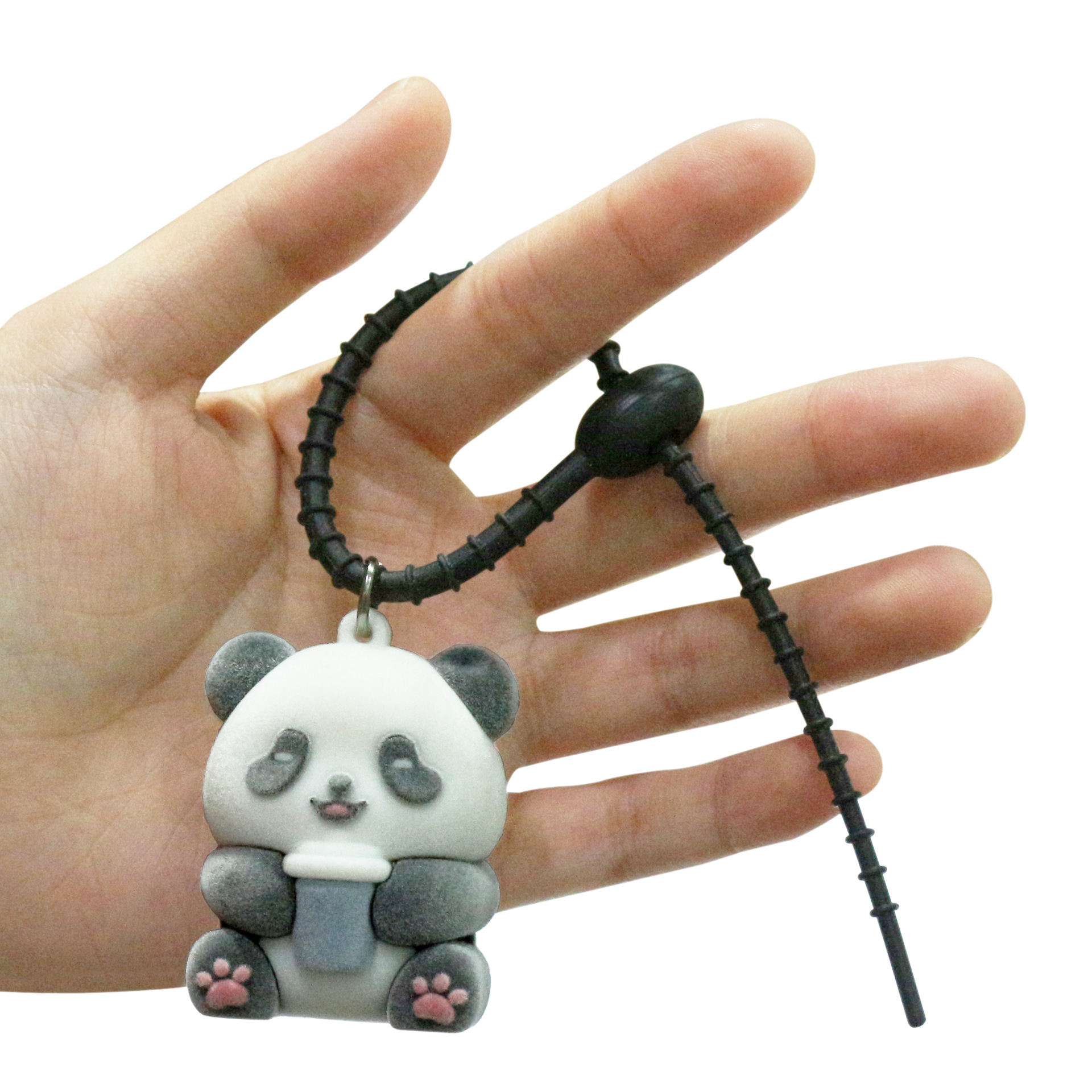 New cartoon plush panda keychain, girls' schoolbag pendant, PVC soft rubber car key chain, small pendant, wholesale handicrafts, gifts, anime star peripheral, anime pendant Item Picture
