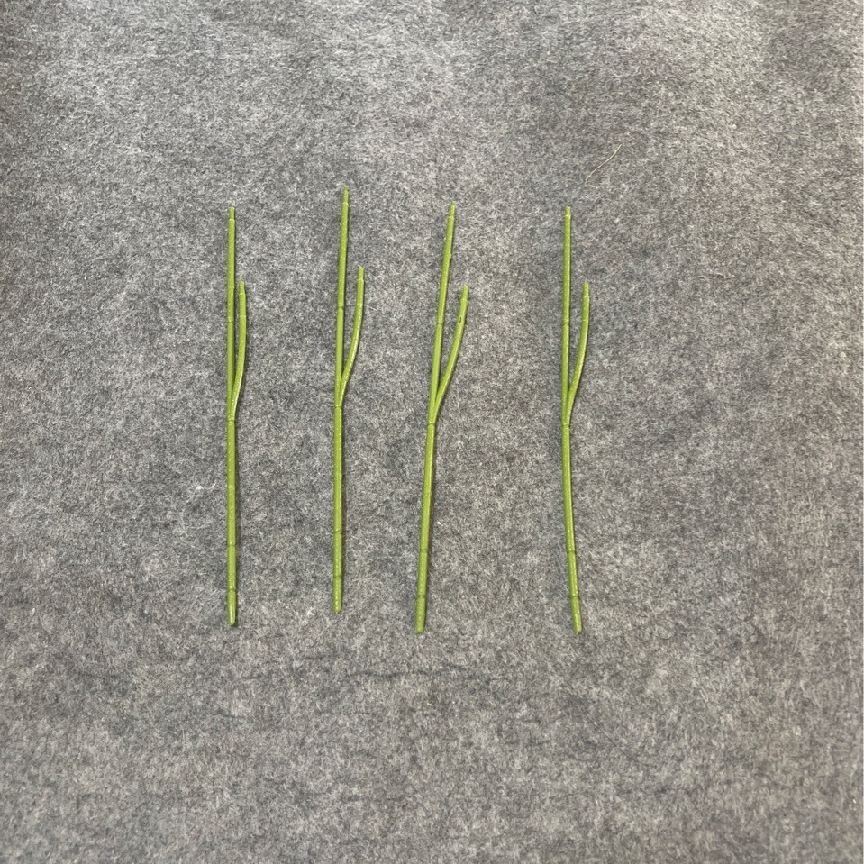 仿真塑料花花杆两叉19cm多款搭配园艺宠物植物配件批发仙人掌多肉植物装饰