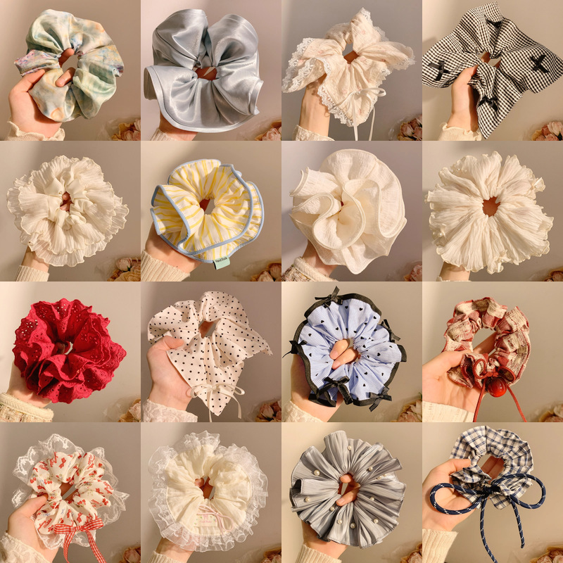 韩系高弹力发圈简约大肠发圈百搭头饰春夏款发饰批发高颜值发量少适用