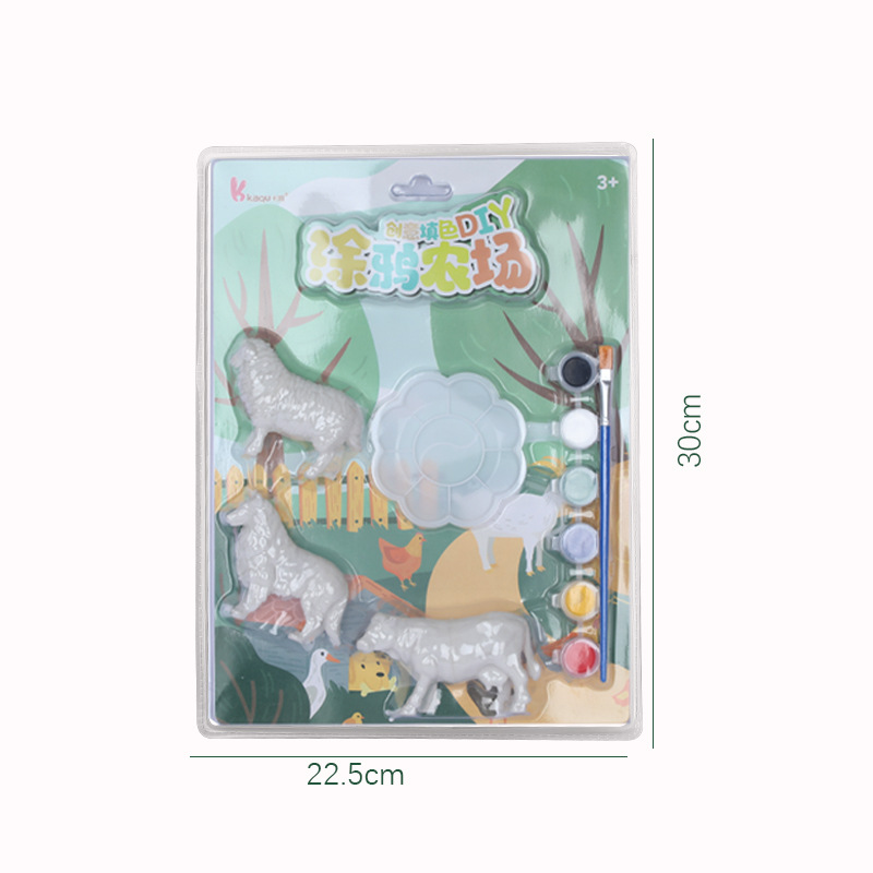 Cartoon creative coloring cards for children, DIY farm animal doodling, cognitive hands-on DIY coloring toys Specification image