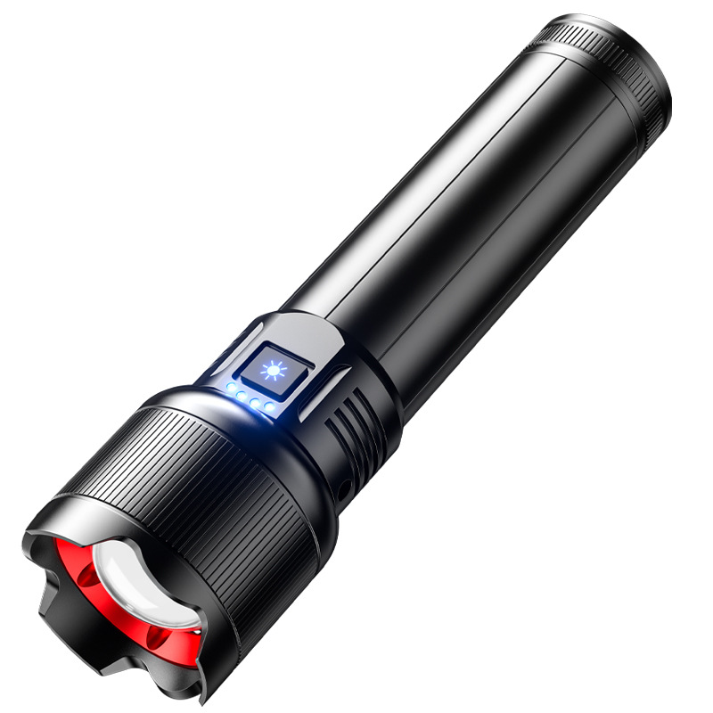 Cross-border high-power high-intensity flashlight, long-lasting high-lumen aluminum alloy laser cannon, camping long-range lighting fixture Item Picture
