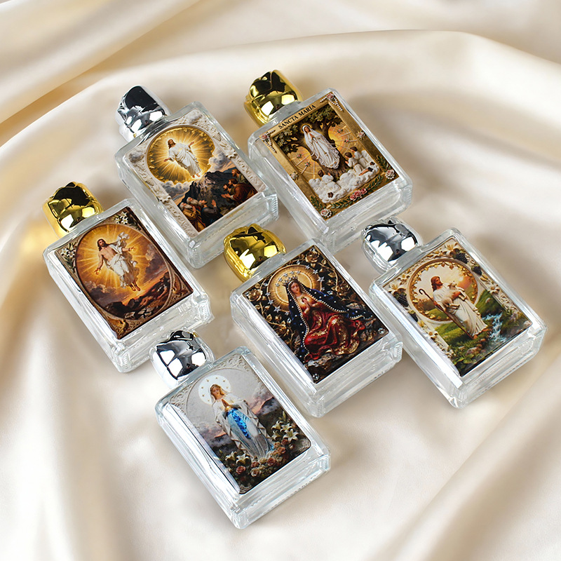 Cross-border religious holy water bottles, rose handicrafts, high appearance level perfume glass bottles, baptism gifts, church ornaments Application Scenario
