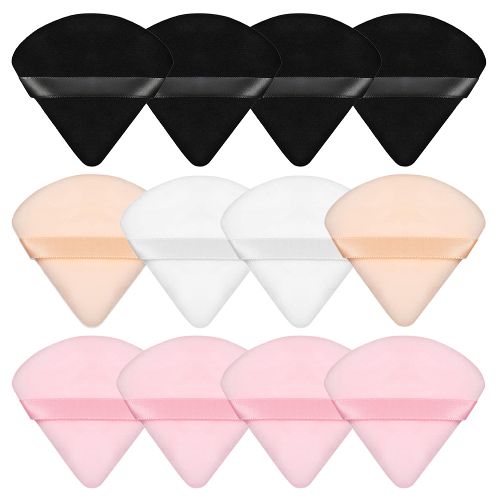Beauty Triangle Crystal Velvet Loose Powder Puff, genuine makeup setting, flocking beauty, skin care and makeup tools wholesale details Picture