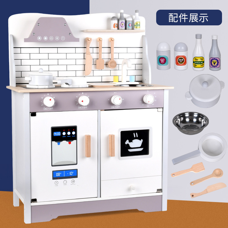 木制过家家厨房仿真厨具套装儿童烧菜做饭烹饪灶台玩具生日六一儿童节礼物餐厨玩具