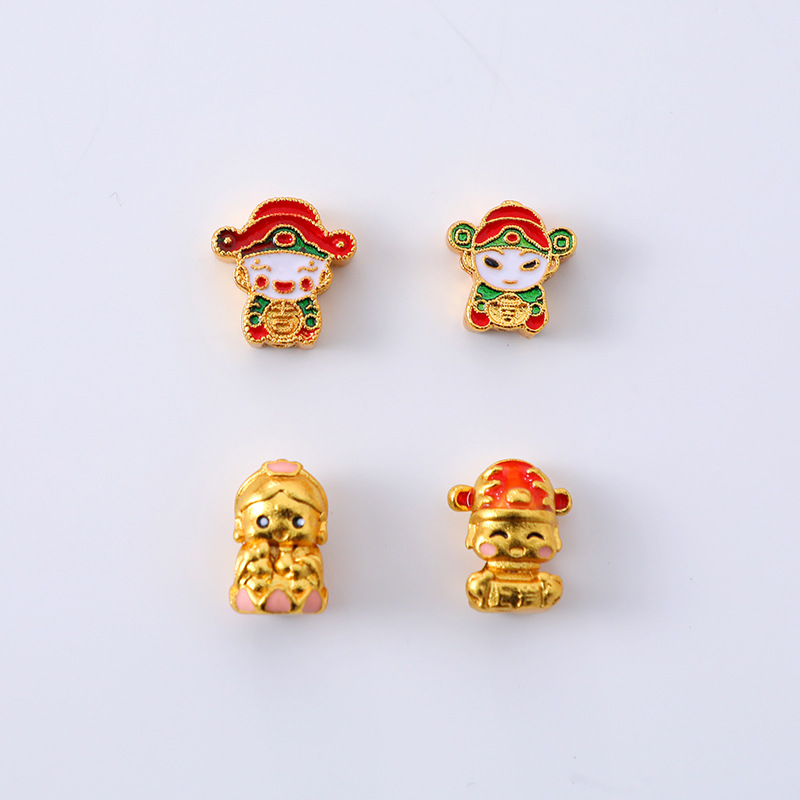 新款中式古法沙金珐琅钥匙扣手链项链吊坠DIY配件批发工艺品礼品动漫影视明星周边cosplay道具详情图5