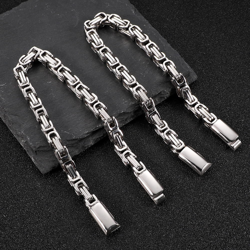 欧美热卖升级磁吸帝王链男士潮流霸气嘻哈百搭手链现货直发饰品配件