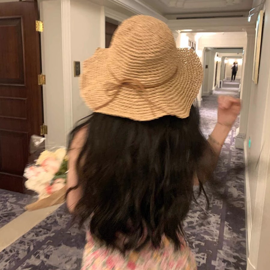 Sanya seaside vacation, straw-woven folding wide-brimmed straw hats, women's summer sun protection and shade beach hats, clothing and accessories Specification image