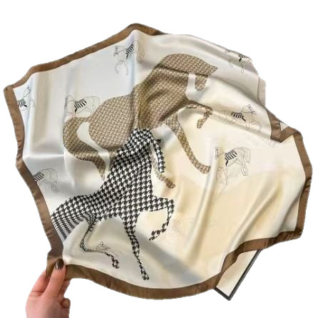 New Korean-style versatile silk scarf, women's spring and autumn retro scarf, fashionable neck protection scarf, binding bag, clothing accessories Item Picture
