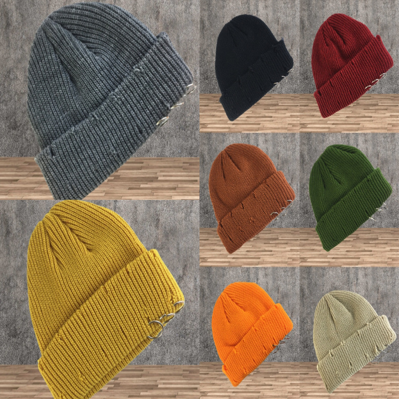 潮牌日系针织毛线帽女男秋冬瓜皮帽百搭雅痞地痞风格保暖帽子