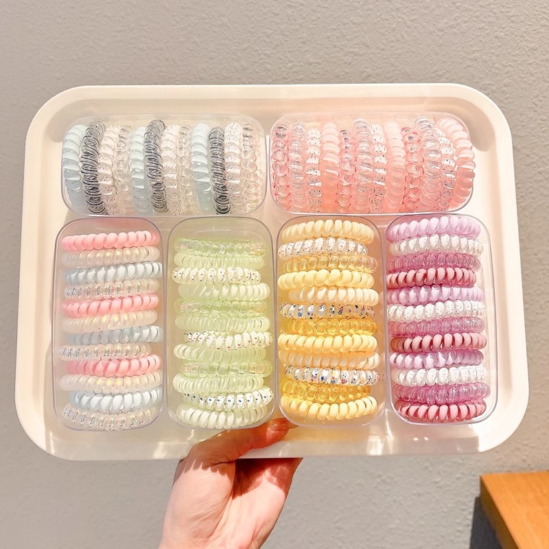 2025 New style seamless telephone line hair tie, women's hair band, hair tie rubber band, popular ponytail hair accessory, daily necessities storage bag, dust-proof storage bag Application Scenario