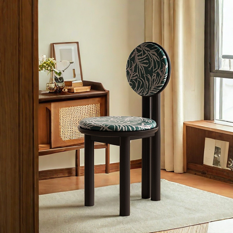 Star French cream-style vintage solid wood dining chair backrest designer light luxury casual sofa chair home decoration living room furniture Specification image