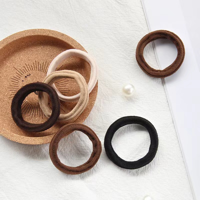 Simple and high-elasticity Korean-style seamless hair tie, durable leather band for women, hair tie, high ponytail leather cover and headwear Specification image