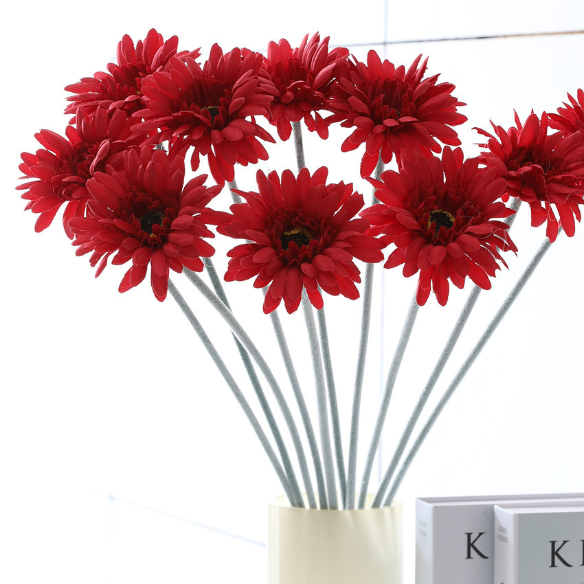 Artificial flowers, silk flowers, gerbera daisies, African daisies, decorative ornaments, home gardening, pet scene arrangement, artificial flowers, annual and biennial flowers Item Picture