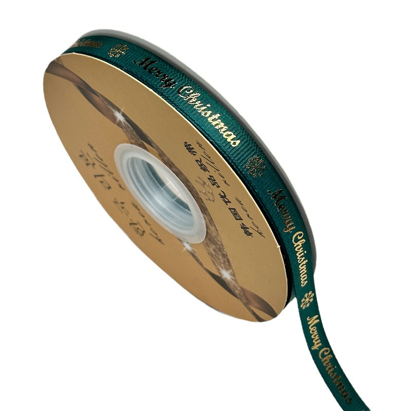 Factory wholesale of Christmas letter gilded red threaded ribbon green holiday decorative clothing accessories in stock Item Picture