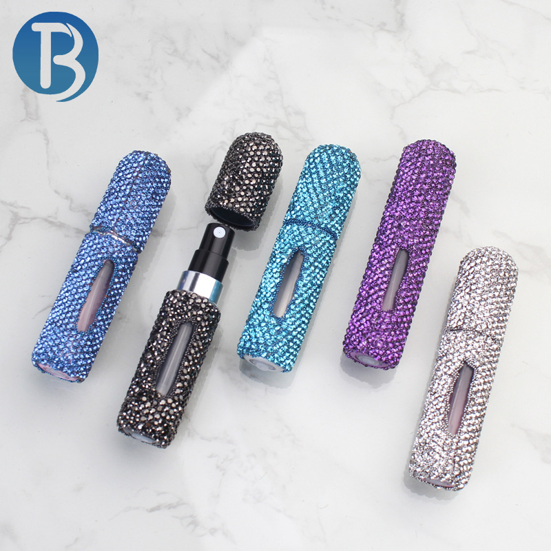 European and American creative 5ml diamond-encrusted perfume, bottle-filled spray empty bottle, small-batch customized chemical experiment dropper bottle Specification image