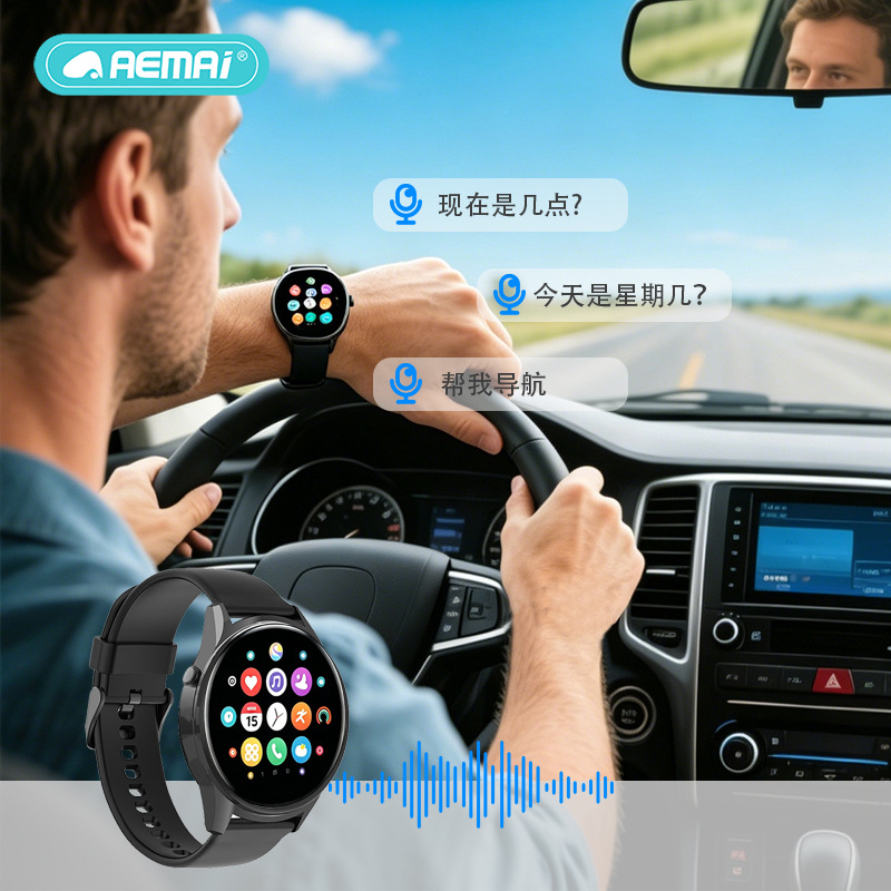 AEMAI ultra-thin smartwatch Bluetooth RM65, multi-functional positioning, infrared remote control, rotating camera, and Douyin compatibility Specification image