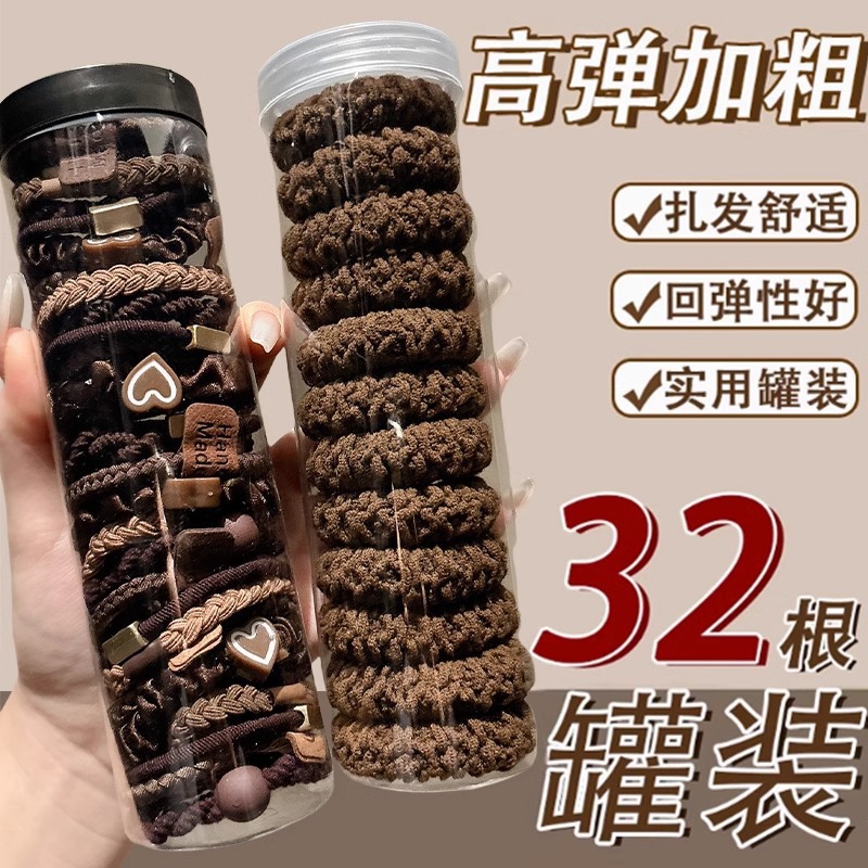 High-elasticity thick hair band, durable hair tie for women, no scalp constricting, ponytail hair tie rubber band, new hair accessory and headwear details Picture
