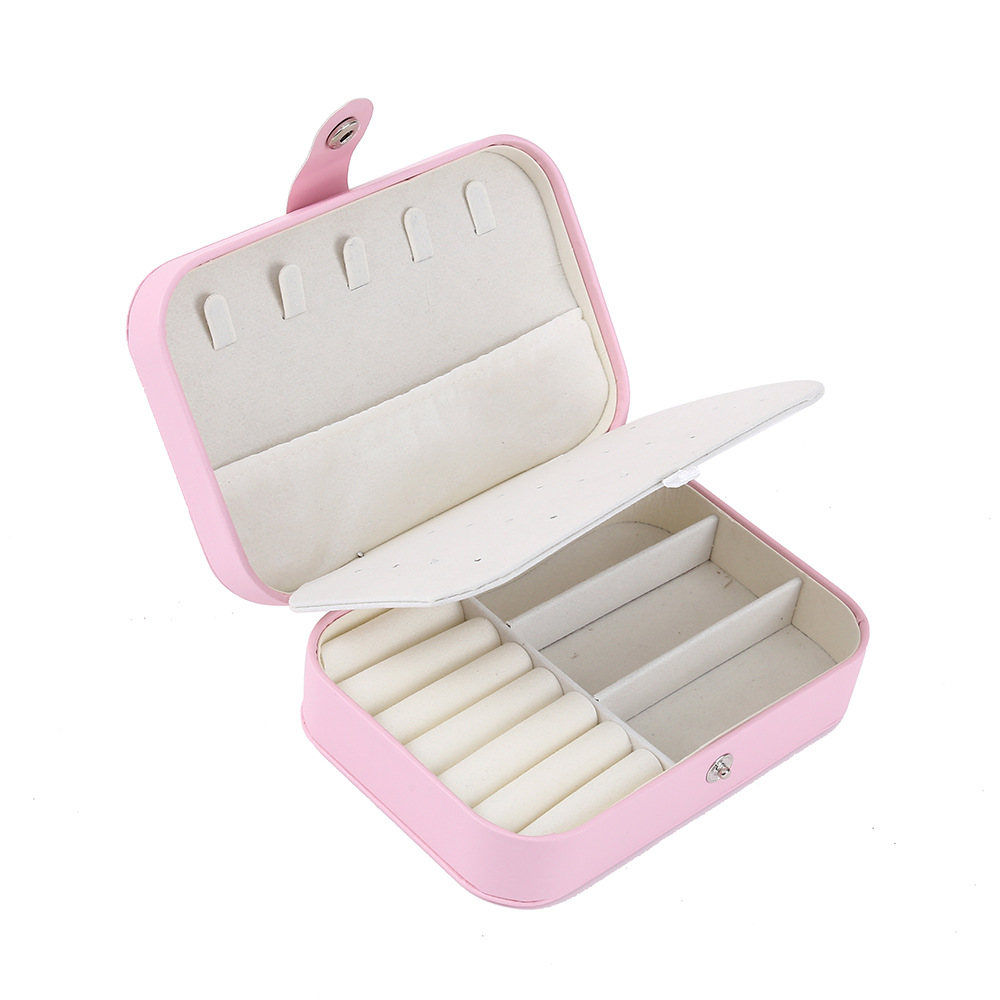 Hot-selling portable, compact and large-capacity jewelry storage box, anti-oxidation travel necklace, earrings, ring, jewelry box, jewelry bag storage box Item Picture