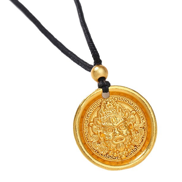 Fashionable and individual ancient-style sand gold enamel color diamond-encrusted pendant decoration can be opened. Wholesale of Wealth God pendant jewelry from the manufacturer Item Picture