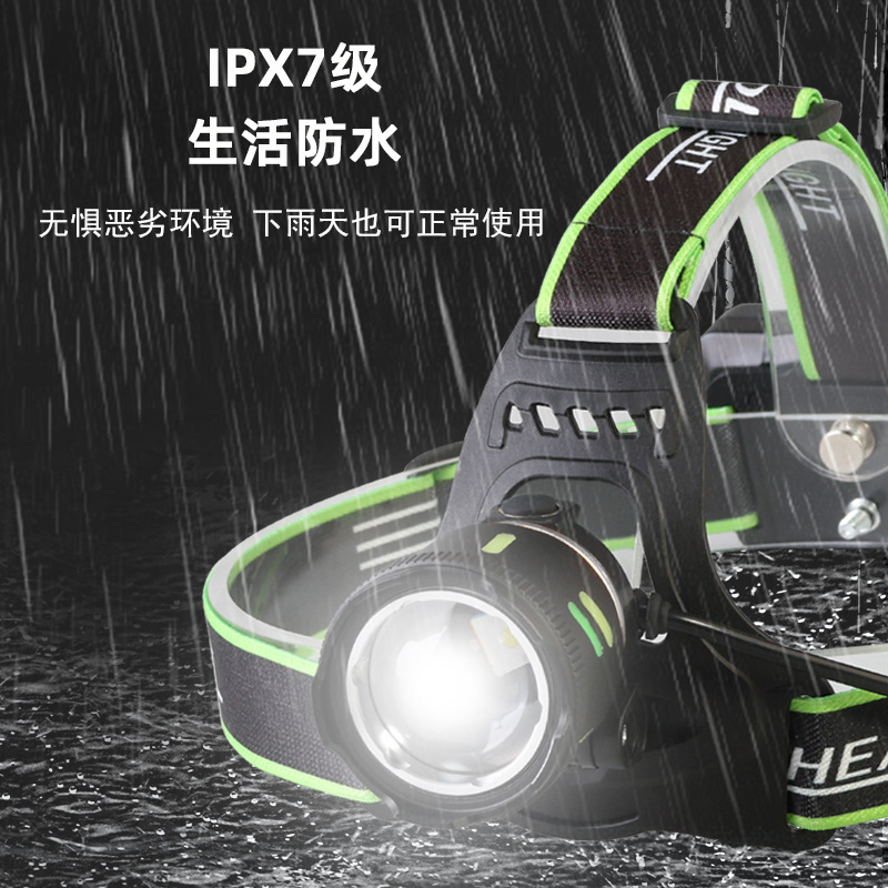 White laser headlamp, telescopic zoom, outdoor strong light long-range flashlight, night fishing, camping head-mounted lighting flashlight, daily necessities Application Scenario