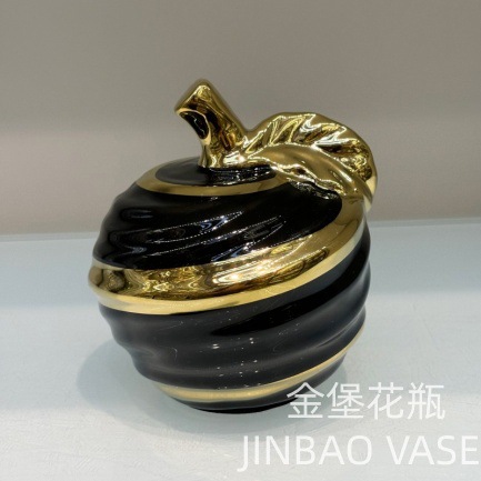 欧式简约白金陶瓷水果摆件酒店民宿装饰批发厂家直供陶瓷瓶包装产品图