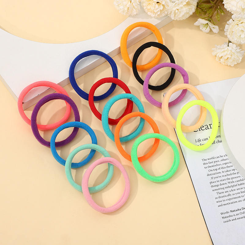 Korean-style simple, high-elasticity, seamless hair tie, versatile candy-colored leather band hair accessory Specification image
