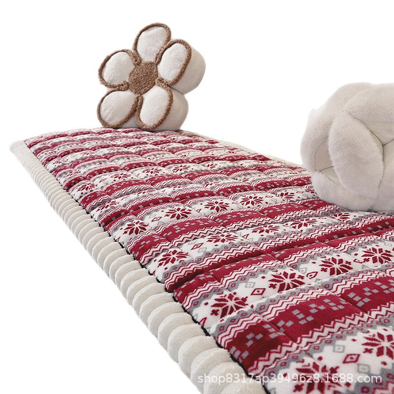 Winter thickened plush anti-slip bay window sofa cushion in stock, a best-selling home fabric seat cushion for export Item Picture