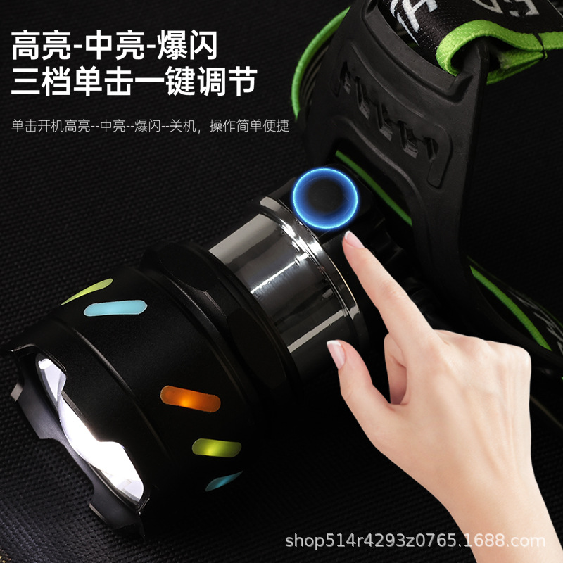Multi-functional white laser headlamp, outdoor zoom, rechargeable, fishing lighting, head-mounted high-intensity long-range, household LED lamp details Picture