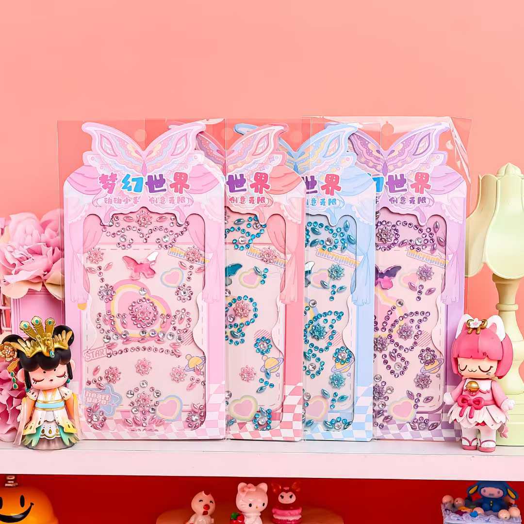 Resin water diamond stickers, children's flower-shaped mobile phone diamond stickers, home decoration decorative paintings, wall hangings, leather paintings, wholesale at two-price stores details Picture