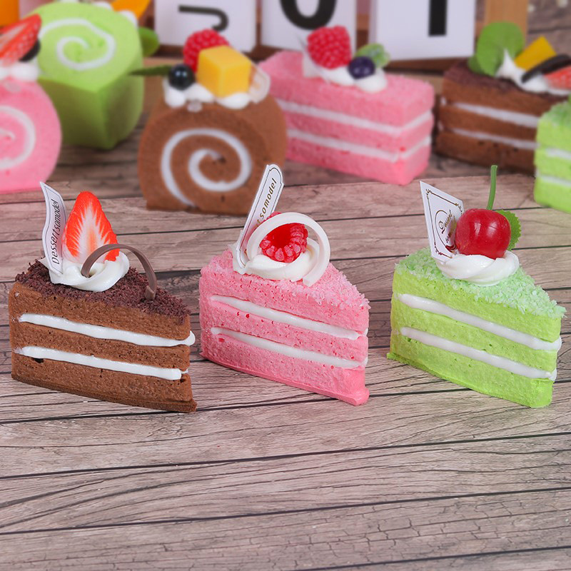 创意水果蛋卷瑞士卷模型多款方形圆形三角条形家居摆件过家家玩具糕点点心食品酒水产品图